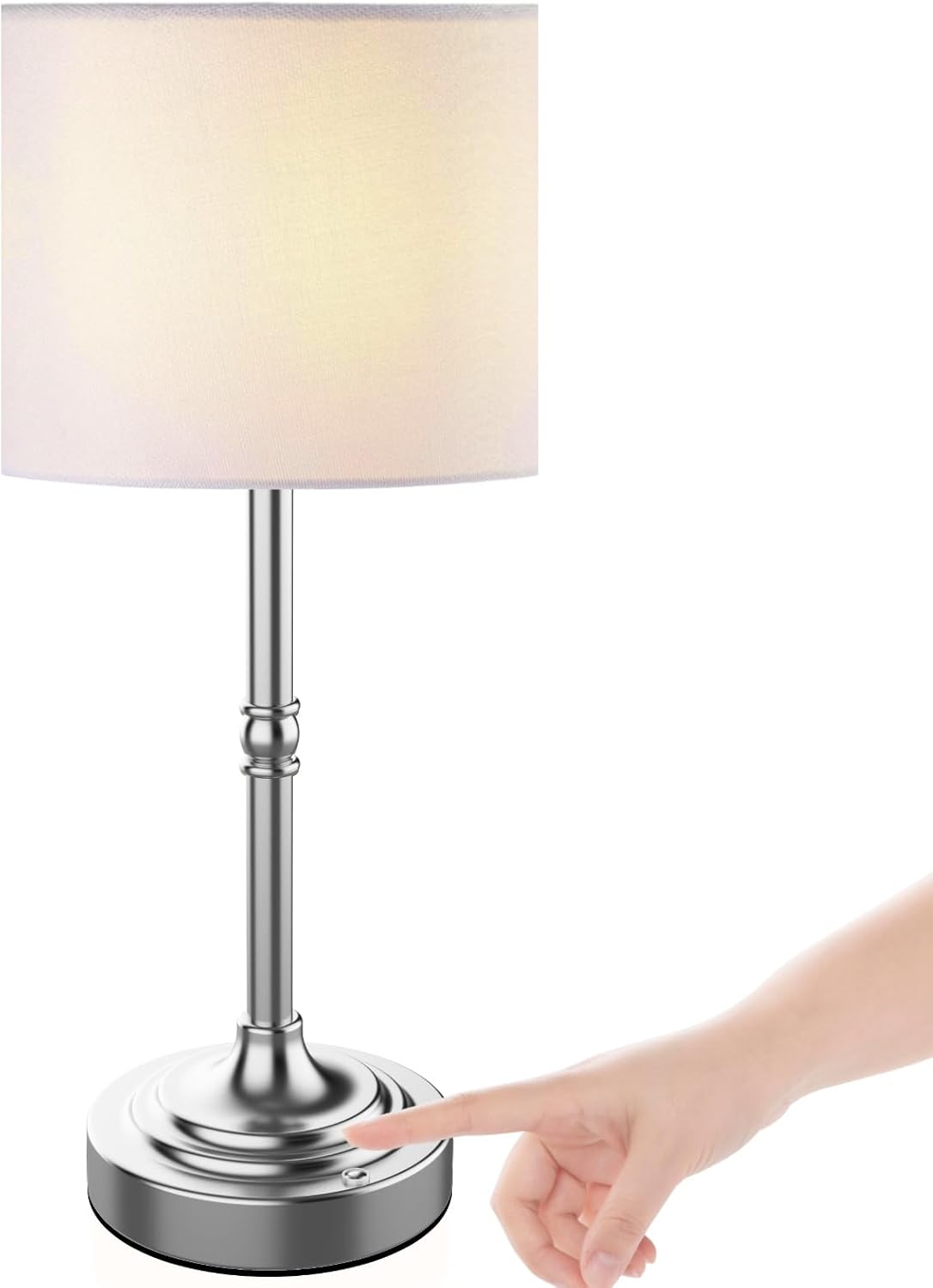 Rechargeable Battery Powered Table Lamp, Wireless LED Lamps, Cordless Touch Lamps, Stepless Dimmable Bedside Lamps, Night Lamp for Bedroom, Dinning Room, Kitchen Decor, Office (Bronze)
