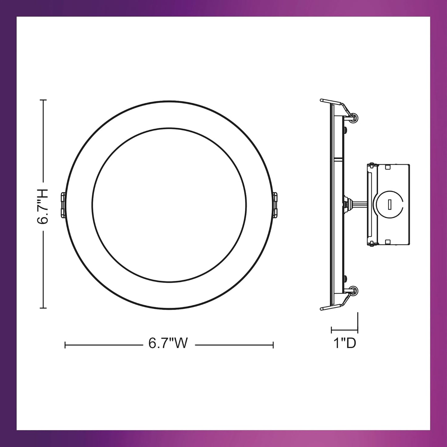 LED Philips 60W Slim 6-inch Canless Downlight 12-Pack Selectable White Multi-CCT 1000 Lumen (12.5W = 60W) Dimmable No Housing Required