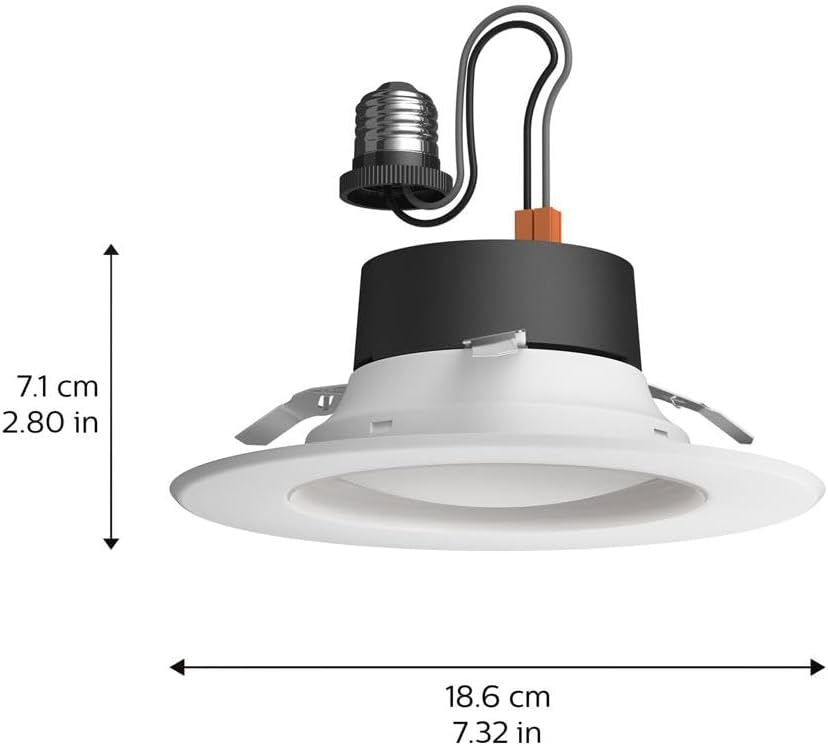 Philips Hue Smart Recessed 5/6 Inch LED Downlight - White and Color Ambiance Color-Changing Light - 1 Pack - 1100LM - Control with Hue App - Compatible with Alexa, Google Assistant and Apple Homekit