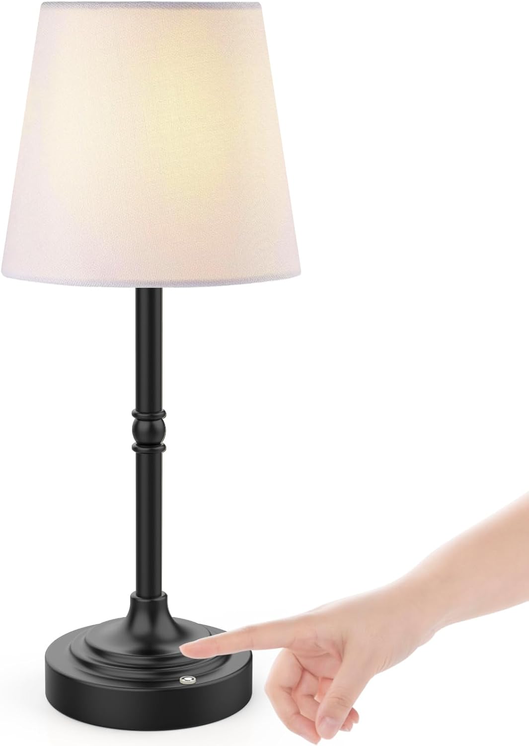 Rechargeable Battery Powered Table Lamp, Wireless LED Lamps, Cordless Touch Lamps, Stepless Dimmable Bedside Lamps, Night Lamp for Bedroom, Dinning Room, Kitchen Decor, Office (Bronze)